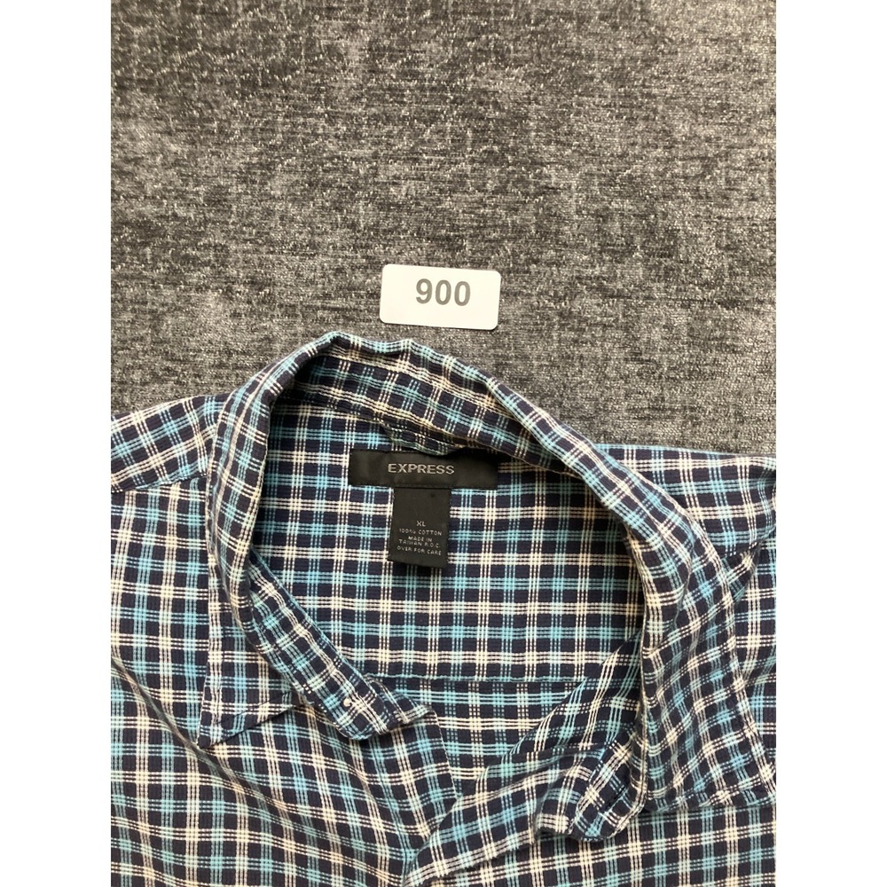 Express Casual Shirt Mens XL Multicolor Plaid Regular Fit Short Sleeve Button Up - Picture 6 of 7